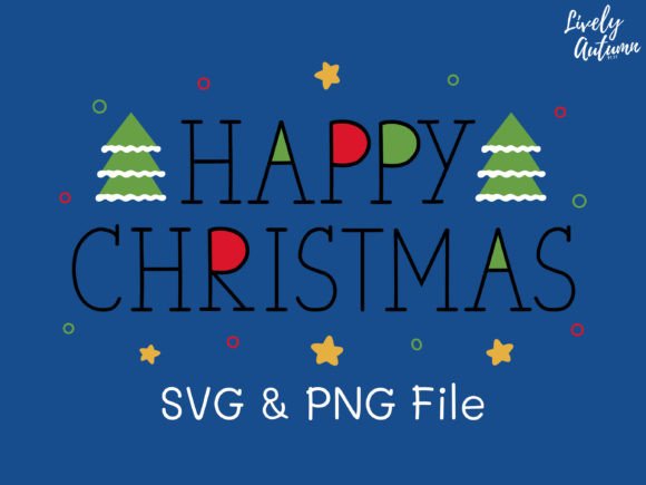 Happy Christmas Lettering SVG, PNG Graphics for Crafts