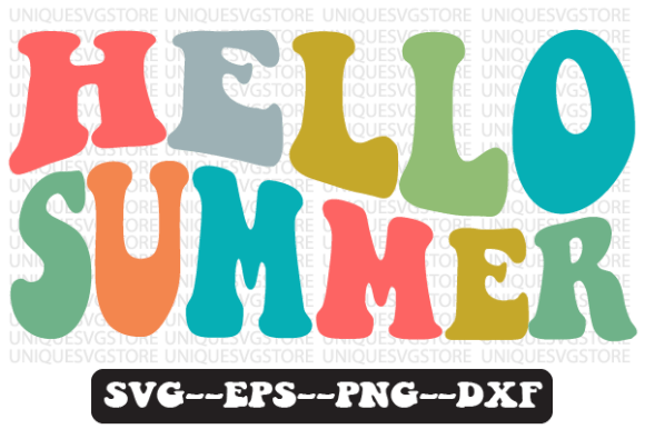 Hello Summer Quote Retro Svg Design for Crafts and Graphics
