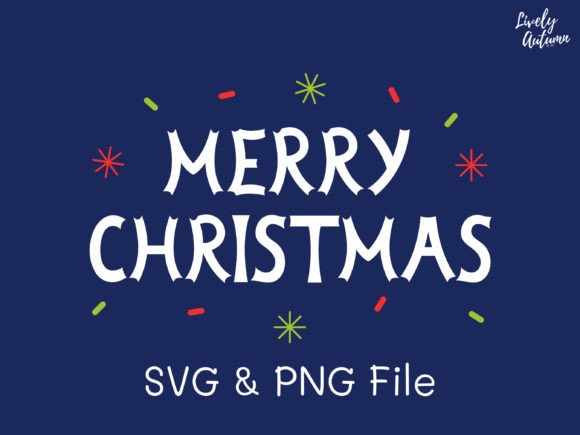 Merry Christmas Lettering SVG, PNG for Graphics and Crafts