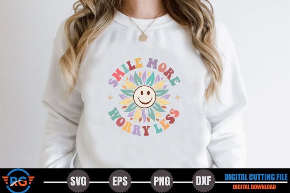 Smile More Worry Less – Retro Positive Graphics for Crafts